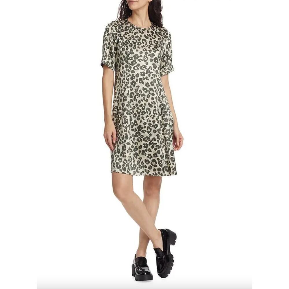 ATM Anthony Thomas Melillo Leopard 100% Silk A-Line Mini Dress • Size 4